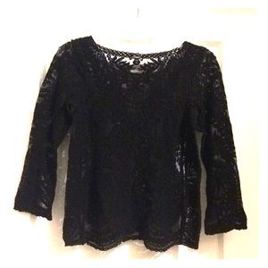 Black lace see through top
